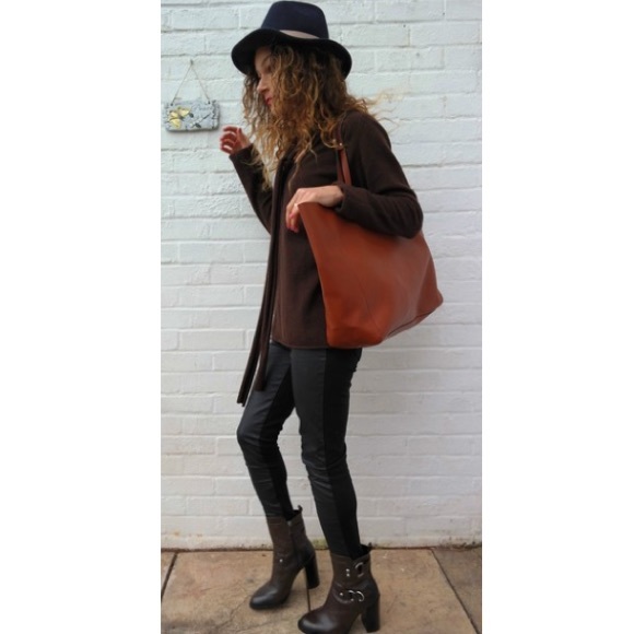 Zara Leather Metal Ring Ankle Heel Boot 6.5 - Picture 8 of 8